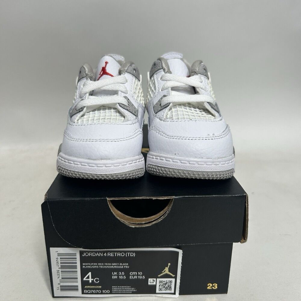 Nike Air Jordan 4 Retro TD “White Oreo” 2024 - Picture 2 of 5